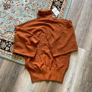 NWT Forever21 Women’s Rust Brushed Turtleneck Sweater with Kimono Sleeves